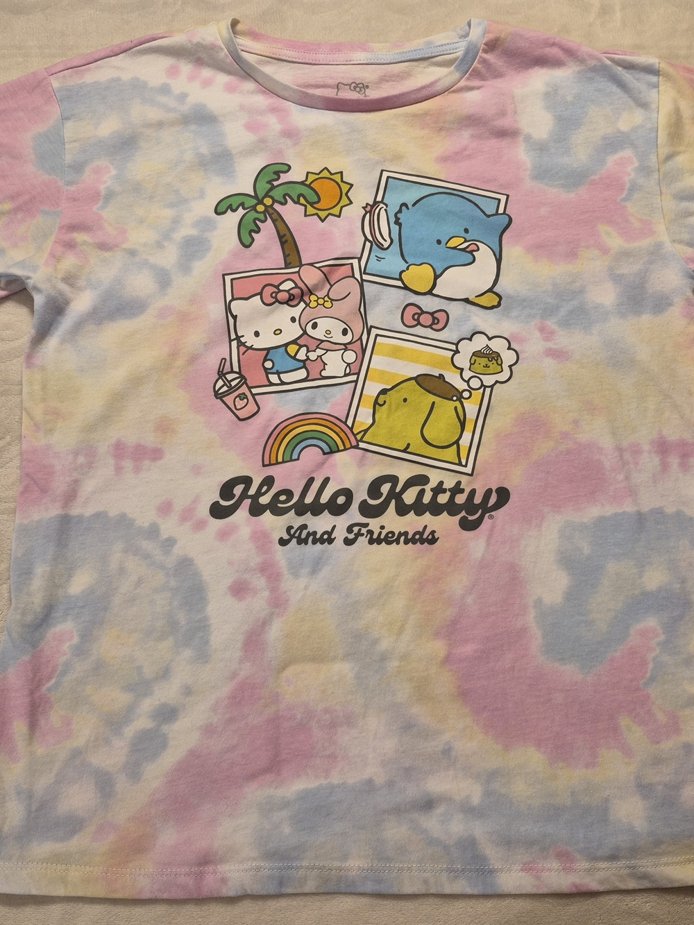 Hello Kitty And Friends Tie-Dye Kids Tee - Pink, Blue, Yellow
